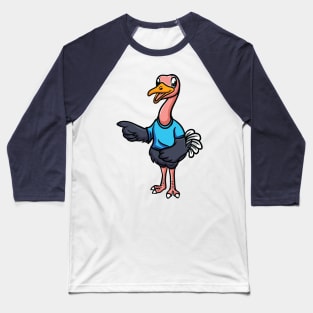 Human-like Anthropomorphic Cute Cartoon Ostrich Baseball T-Shirt